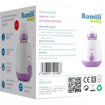 Ramili подогреватель, стерилизатор, вмещает бутылочек 1 шт, BFW200