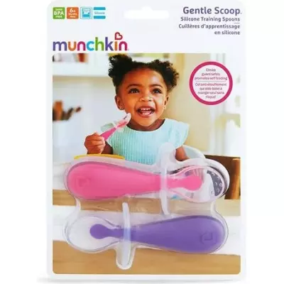 Набор ложек Munchkin с ограничителем Gentle Scoop розовый 2 шт