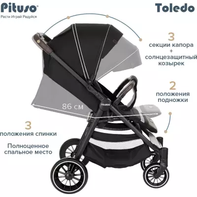 Коляска прогулочная Pituso Toledo, черный