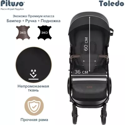 Коляска прогулочная Pituso Toledo, черный