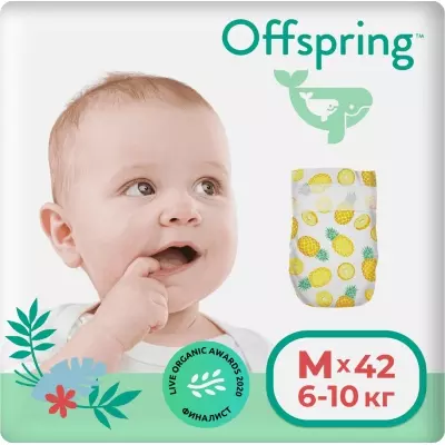 Подгузники Offspring M, 42 шт