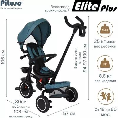 Трёхколёсный велосипед Pituso JY-T05 синий