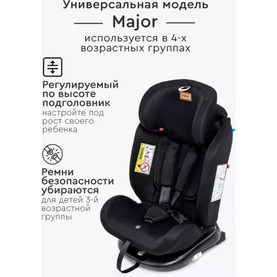 Автокресло Автокресло TOMIX Major ISOFIX 0/1/2/3 (до 36 кг), серый
