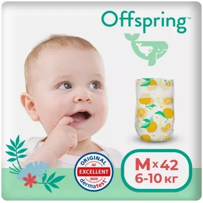 Подгузники Offspring M, 42 шт