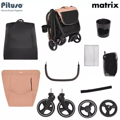 Коляска прогулочная Pituso MATRIX A19, бежевый