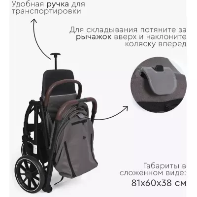 Коляска прогулочная TOMIX Kelly, темно-серый