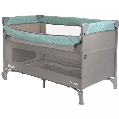 Манеж-кровать Pituso Valencia BS02-2-Mint grey-9785820478, серый, зеленый