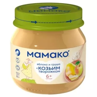 МамакО Яблоко и груша с козьим творожком 80 г