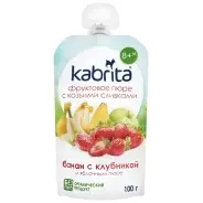 Kabrita Банан с клубникой и яблочным пюре 100 г