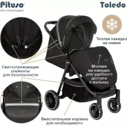 Коляска прогулочная Pituso Toledo, черный
