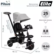 Трёхколёсный велосипед Pituso JY-T07B серый
