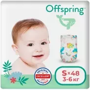 Подгузники Offspring S, 48 шт