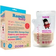 Пакет Ramili Для хранения и заморозки грудного молока Baby BMB30, объём 250 мл, 30 шт